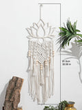 Popxstar Lotus Macrame Wall Hanging Boho Macrame Dream Catcher Large Craft Ornament for Dorm Home Bedroom Apartment Room Decoration Gift