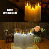 Popxstar 9Pcs LED Flameless Candles Light Simulation Acrylic Wedding Romantic Candle Lamp with Remote Control Party Christmas Home Decor