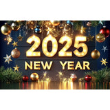 Popxstar 2025 Happy New Year Backdrops for Christmas Photography Decor Background Fireworks Celebrate Party Family Poster Photo Studio