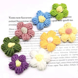 Popxstar 4.5cm Hand-knitted Flower Puff Flower Milk Cotton Wool Hand Hook Flower DIY Hairpin Clothing Accessory Shoes Hats Craft Supplies