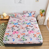 Popxstar Twin Fitted Bed Sheet with Elastic Blue Flower Printed Bed Cover Single/Queen/King Bed Linen Reactive Printed Mattress Cover 180