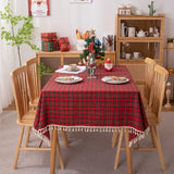 Popxstar tablescape ideas Christmas Tablecloth Green Plaid Photo Atmosphere Resort Home Textile New Year table cover for Family Gathering Restaurant