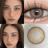 Popxstar 1Pair Green Colour Contacts Lenses Natural Blue Gray Eye Myopia Lenses Beauty Pupil Brown Lenses Makeup