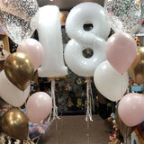 Popxstar 2pcs 30/40inch Giant White Number Balloon 16 18 25 30 40 50 Foil Balloons Birthday Wedding Baby Shower Decoration Figures Globos