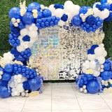 Popxstar Dusty Blue White Balloon Garland Kit Pastel Light Arch Wedding Birthday Party Baby Shower Baptism Christening Party Decorations