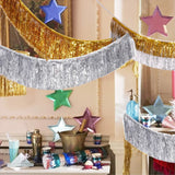 Popxstar Premium Foil Fringe Tinsel Garland Creative 2M 4 Layers Foil Banner Birthday Party Wedding Decoration Christmas Home Wall Decor