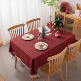 Popxstar tablescape ideas Christmas Tablecloth Green Plaid Photo Atmosphere Resort Home Textile New Year table cover for Family Gathering Restaurant