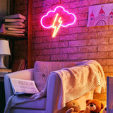 Popxstar Valentines Day Gift Battery/USB LED Neon Light Wall Decoration Butterfly Lightning Heart Neon Sign Night Light for Kids Bedroom Wedding Party Gift