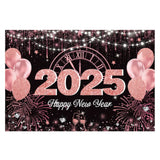 Popxstar 2025 Happy New Year Backdrops for Christmas Photography Decor Background Fireworks Celebrate Party Family Poster Photo Studio