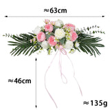 Popxstar 1PC Artificial Wedding Arch Flowers Boho Red Rose Eucalyptus Garland Drapes Home Decoration Wedding Decorations Welcome Sign