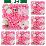 Popxstar 6PCS Artificial Flowers Roses Wall Panel 3D Flower Backdrop for Wall Party Wedding Bridal Shower Outdoor Decoration