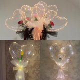 Popxstar 1 Set LED Clear Balloon Transparent Bobo Balloon with Led Light Round Heart Star Shape Ballons Globos for Birthday Party Decor