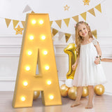 Popxstar 91.5CM Giant Letter Led Light Frame One Birthday Wedding Party Decoration Kid Baby Shower Christmas DIY Name Balloon Filling Box