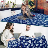 Popxstar Christmas Throw Blanket,Flannel Snowflake Gingerbread Xmas Fleece Blanket,Winter Warm Soft Plush Blanket For Couch Sofa Bed