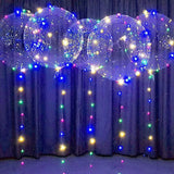 Popxstar 20 Inch Bobo Ball LED Light Up BoBo Balloons Luminous Bubble Balloon With Light String  For Party Birthday  New Year Decor