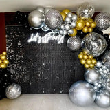 Popxstar 12/24/30PCS Shimmer Wall Backdrops Square Sequin Wall Panel Backdrops Party Backdrops for Wedding Anniversary Birthday Decor