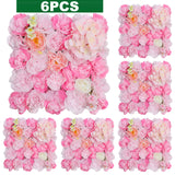 Popxstar 6PCS Artificial Flowers Rose Wall Panel 3D Flower Backdrop for Home Salon Wedding Party  Bridal Shower indoor Outdoor Decoration