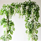 Popxstar 180cm Fake Ivy Wisteria Flowers Artificial Plant Vine Garland for Room Garden Decorations Wedding Arch Baby Shower Floral Decor