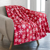 Popxstar Christmas Throw Blanket,Flannel Snowflake Gingerbread Xmas Fleece Blanket,Winter Warm Soft Plush Blanket For Couch Sofa Bed