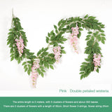 Popxstar spring decor 200cm Fake Ivy Wisteria Flowers Artificial Plant Vine Garland for Room Garden Decorations Wedding Arch Baby Shower Floral Decor