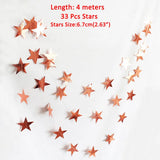 Popxstar Iridescent Number 16 Paper Star Dot Garland Hanging Bunting for Sweet Rose Gold 16th Happy 16st Birthday Anniversary Party Decor