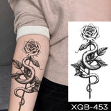 Popxstar Waterproof Temporary Tattoo Sticker Black Snake Dragon Totem Flash Tatto Tiger Flowers Roses Body Art Arm Fake Tatoo Men Women