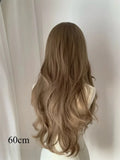 Popxstar Light Brown Wig for Women Long Wavy Hair Synthetic Wig for Daily Life Cosplay Lolita Heat Resistant Headband Wigs