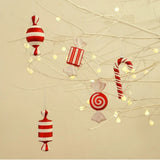 Popxstar Large Candy Pendant Christmas Decorations Wedding Decoration Red and White Painted red  Party Decoration New Year Party Supplies