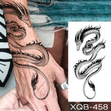 Popxstar Waterproof Temporary Tattoo Sticker Black Snake Dragon Totem Flash Tatto Tiger Flowers Roses Body Art Arm Fake Tatoo Men Women