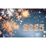 Popxstar 2025 Happy New Year Backdrops for Christmas Photography Decor Background Fireworks Celebrate Party Family Poster Photo Studio