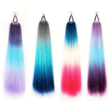 Popxstar Ombre Hair Extensions Hair Tinsel 26" Jumbo Ponytail Extension for Braiding Hair on Hair Tie Loose Tinsel Hair Extensions