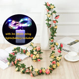 Popxstar spring decor 2.5m Artificial Flowers Rose Vine DIY Fake Plants Flower Spring Autumn Garden Arch Christmas Rattan Wedding Home Room Decoration