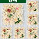 Popxstar 6PCS Artificial Flowers Roses Wall Panel 3D Flower Backdrop for Wall Party Wedding Bridal Shower Outdoor Decoration