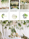 Popxstar 12pcs Artificial Flowers Hanging Wisteria Faux Flowers Garland Silk Vine Rattan Long String Home Outdoor Wedding Party Decor