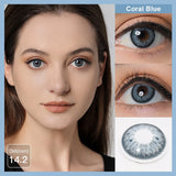 Popxstar 1 Pair Natural Colored Contact Lenses Gray Eye Lens Brown Contacts Beauty Pupils Makeup Color Lens With Free Lens Case