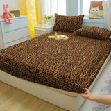 Popxstar Simple Modern Leopard Print Printed Matte Fitted Sheet, Bedroom Printed Bed Cover, Bedding (Excluding Pillowcases)