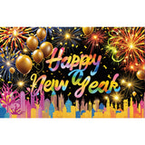 Popxstar 2025 Happy New Year Backdrops for Christmas Photography Decor Background Fireworks Celebrate Party Family Poster Photo Studio