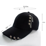 Popxstar Hip Hop Trucker Hats Visors Women Men Snapback Baseball Cap Adjustable Vintage Iron Chain Outdoor Hats Casquette