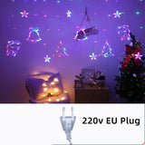 Popxstar Christmas Decoration LED Star Lamp Festoon Curtain Garland Fairy String Lights Outdoor For Holiday Party 2025 New Year Decor