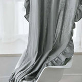 Popxstar White Ruffle Curtains for Dining Rooms, Cotton Linen Shabby Chic Trim, Privacy Sheer Drapes, Bedroom Canopy, Home Decorations,