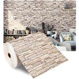 Popxstar 70cmx1/5/10m 3D Wallpaper Decoration Self-adhesive Antique Foam Brick Wallpaper Living Room Bedroom Waterproof 3d Wall Sticker