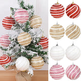 Popxstar 2/4pcs 8cm Christmas Balls Ornament Glitter Xmas Tree Hanging Balls Pendant For Christmas Party Home Decor New Year Navidad Gift