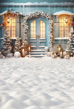 Popxstar Photography Background Winter Christmas Windows Forest Snow Xmas Tree Kids Family Portrait Decor Backdrop Photo Studio