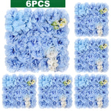 Popxstar 6PCS Artificial Flowers Roses Wall Panel 3D Flower Backdrop for Wall Party Wedding Bridal Shower Outdoor Decoration