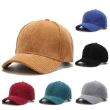 Popxstar Spring Autumn Corduroy Baseball Cap for Women Men Unisex Vintage Solid Snapback Hip Hop Hats Winter Adjustable Outdoor Sport Hat