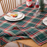 Popxstar tablescape ideas Christmas Tablecloth Green Plaid Photo Atmosphere Resort Home Textile New Year table cover for Family Gathering Restaurant