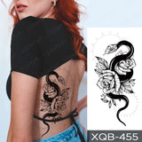 Popxstar Waterproof Temporary Tattoo Sticker Black Snake Dragon Totem Flash Tatto Tiger Flowers Roses Body Art Arm Fake Tatoo Men Women