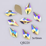 Popxstar 20pcs Crystals Nail Diamond Stone Strass AB Glass Rhinestones For 3D Nails Art Decorations Supplies Jewelry QB217-246A