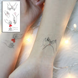 Popxstar Feather Bird 8 Element Pattern Dandelion Temporary Tattoo Sticker Fake Tattoos for Women Men Body Makeup Waterproof Stickers
