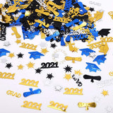 Popxstar 15g Black Gold Graduation Confetti Table Decorations PVC Happy Birthday Confetti For Congrats Grad Party Decorations